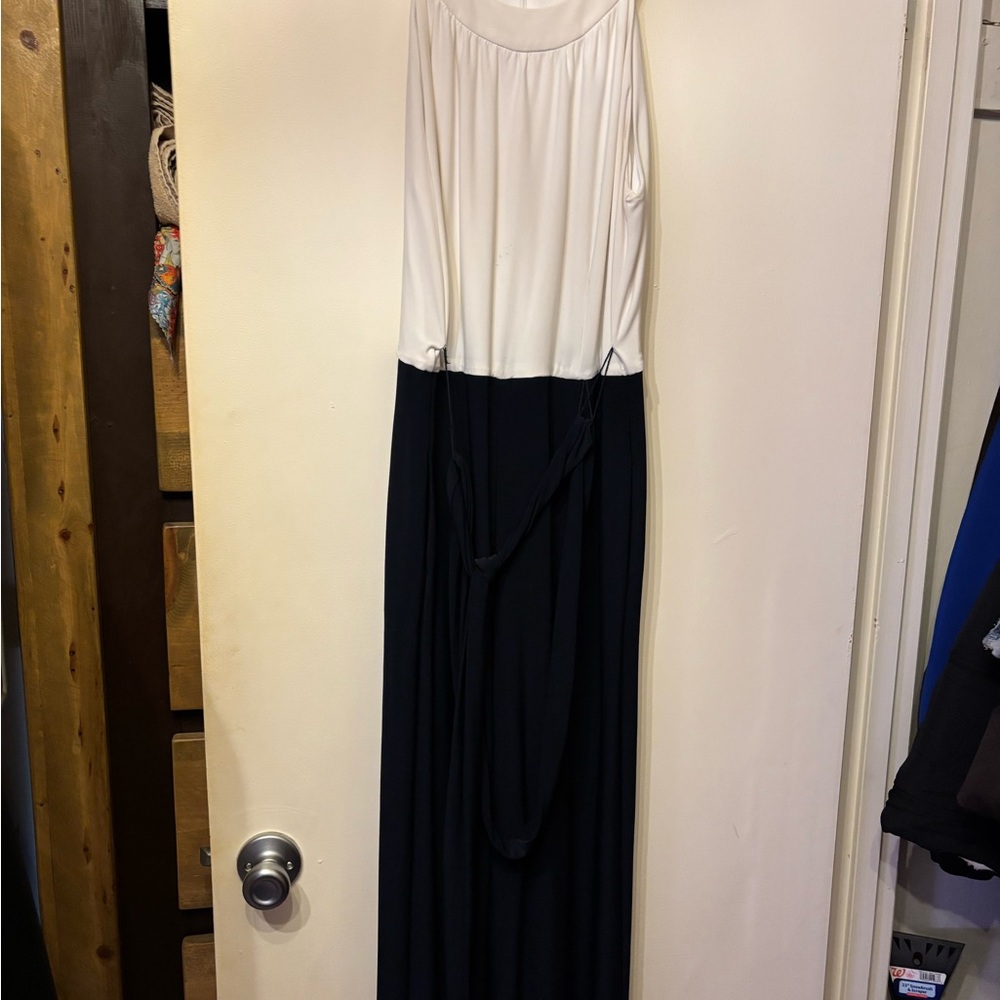 Tommy Hilfiger Classic Cream and Dark Navy Pantsuit
